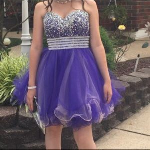Strapless Short Purple Dress